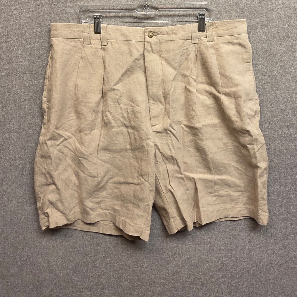 Turnbury Mens 42 Natural Beige 100% Linen Pleated Shorts 51360 S55HT701/124